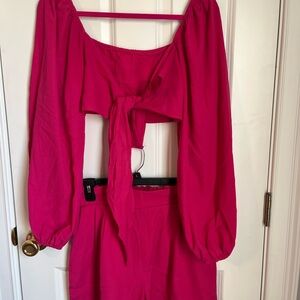 SHEIN Fuchsia Elastic Waist Shorts